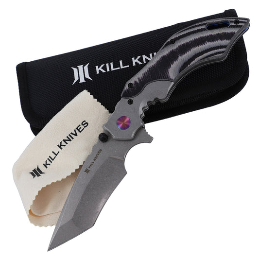 KILL KNIVES ™ Apocalyptic High Quality D2 Steel Ball Bearing Spring Assist Pocket Knife