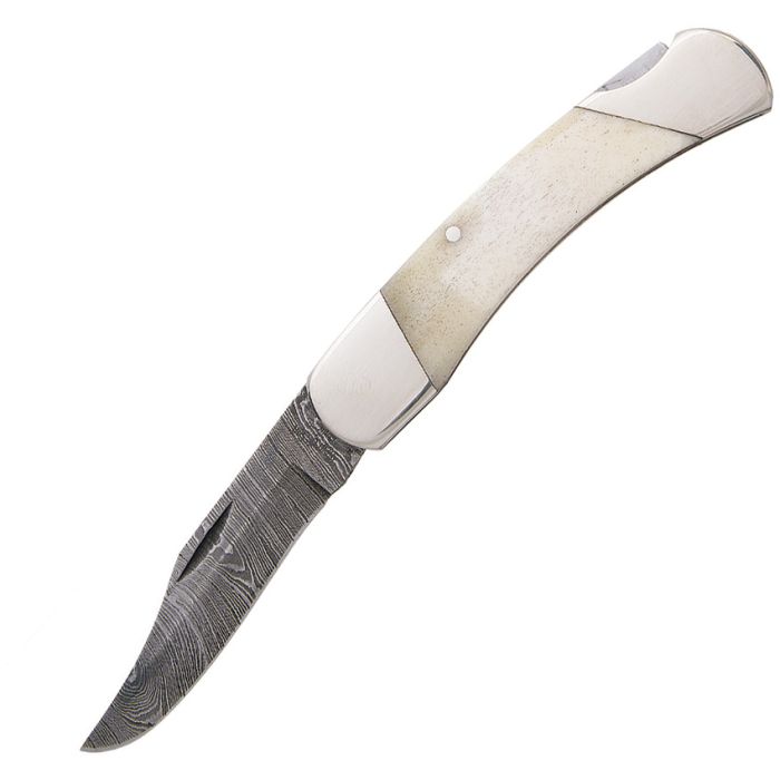 Bear & Son White Smooth Bone Lockback