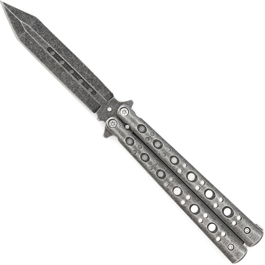 Steel Coal Strike Butterfly Knife | Stonewash Blade