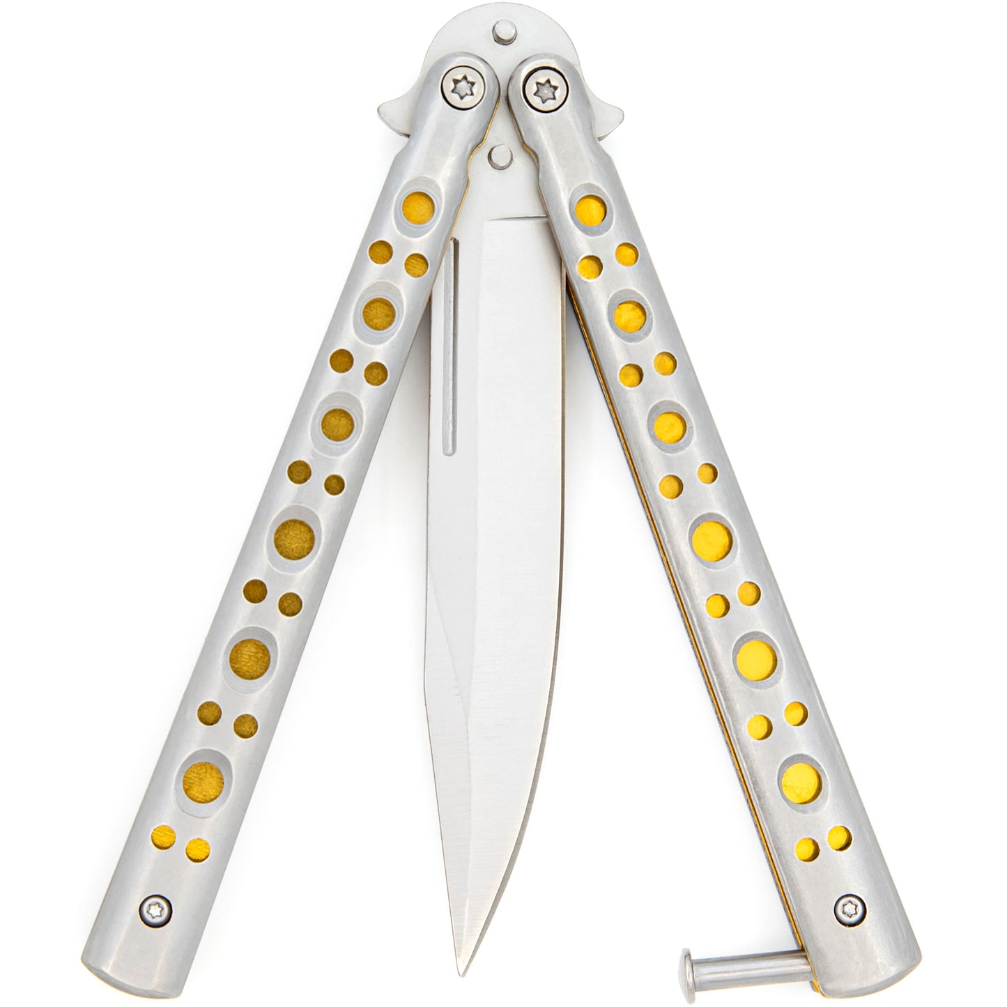 Gold Panning Clip Point Balisong Butterfly Knife Flipper | Stainless Steel Blade | Clip Point