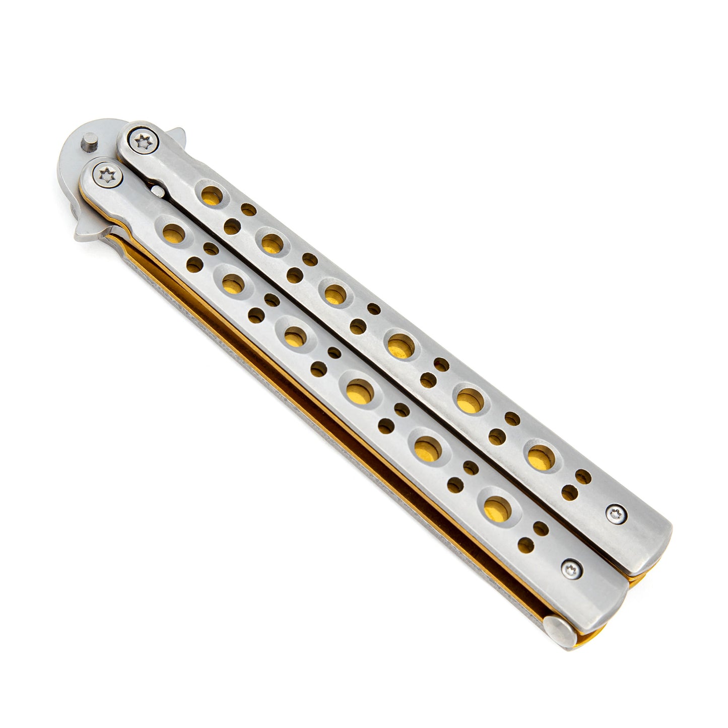 Gold Panning Clip Point Balisong Butterfly Knife Flipper | Stainless Steel Blade | Clip Point