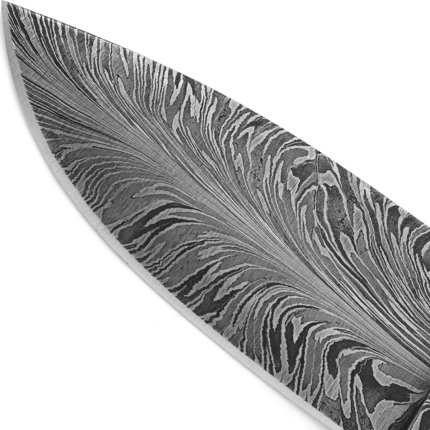 Forged Feather Build your Own DIY Unique Pattern Damascus Steel Hunting Skinner Knife Blade and Tang