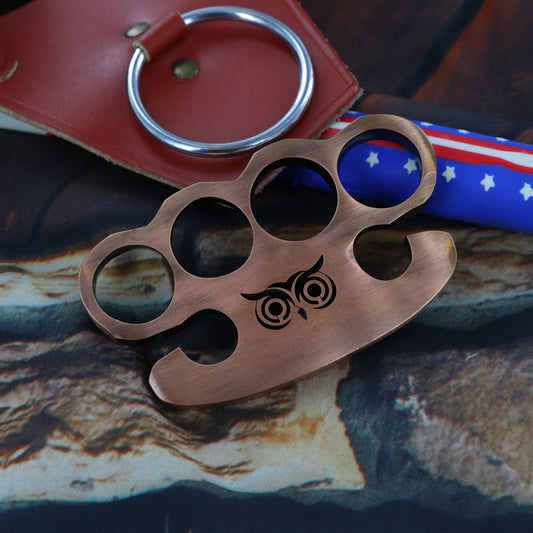What A Hoot Pure Solid Brass Knuckle Duster Novelty Paper Weight Knuckle w/ Copper Plate Coating