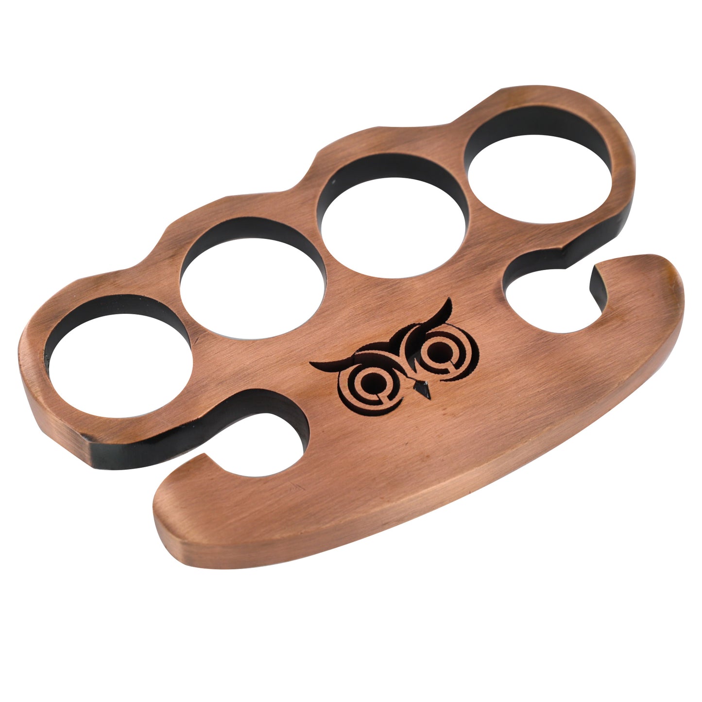 What A Hoot Pure Solid Brass Knuckle Duster Novelty Paper Weight Knuckle w/ Copper Plate Coating