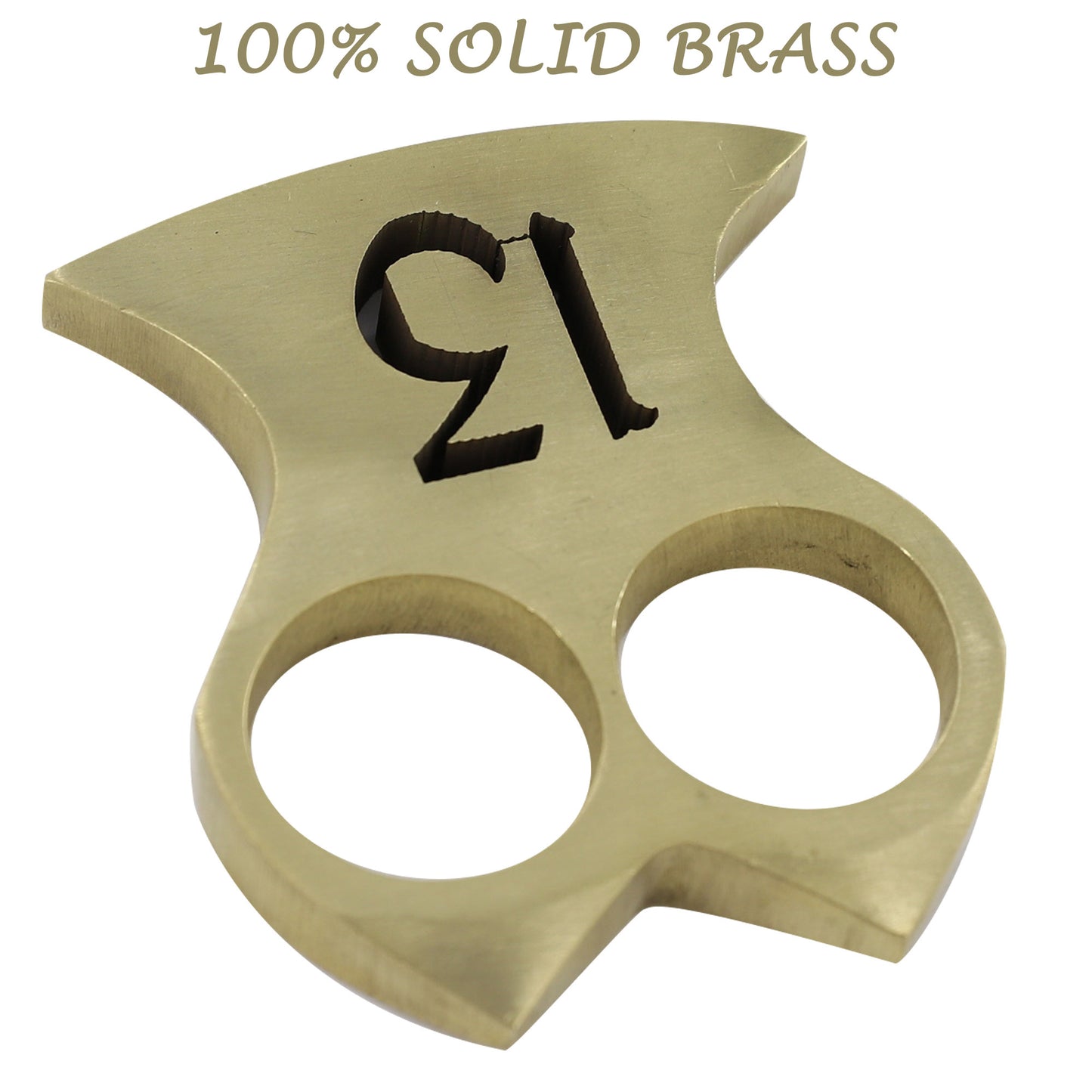 Un/Lucky Two Finger 100% Pure Brass Knuckle Paper Weight Accessory