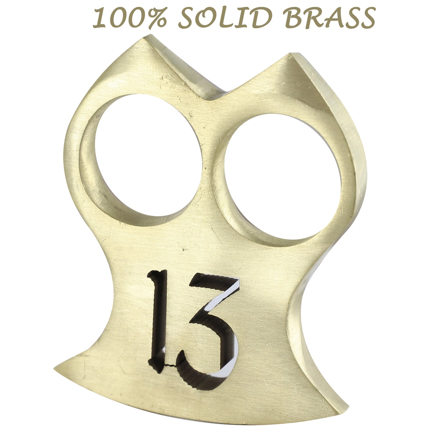 Un/Lucky Two Finger 100% Pure Brass Knuckle Paper Weight Accessory