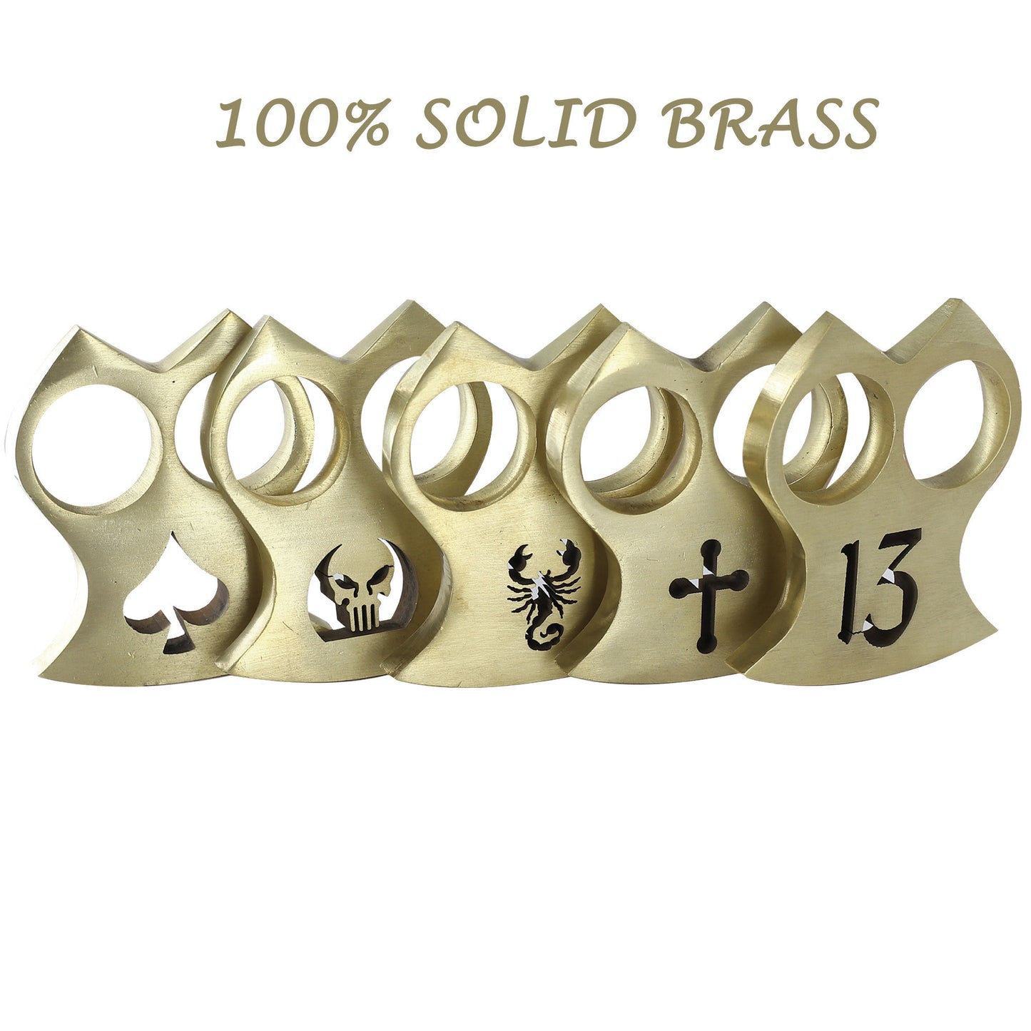 Un/Lucky Two Finger 100% Pure Brass Knuckle Paper Weight Accessory