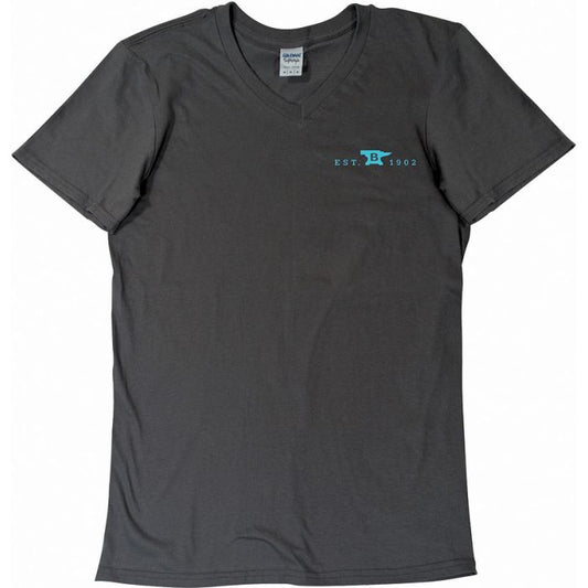 Buck Womens T-Shirt Gray-Teal XXL