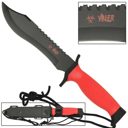 Corpse Red Survival Bowie Knife