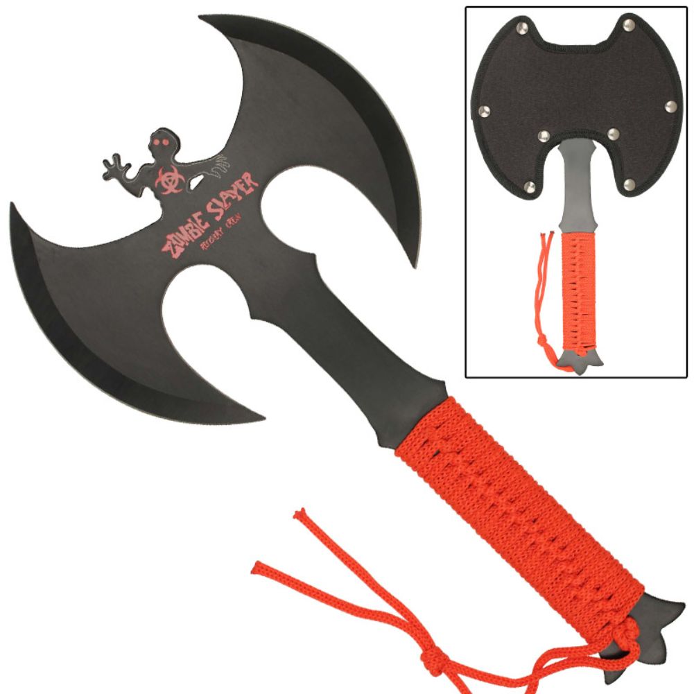 Zed Full Tang Double Headed Axe Red