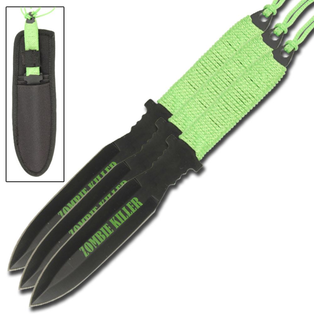 Zombie Target Practice Three-Piece Throwing Knife Set