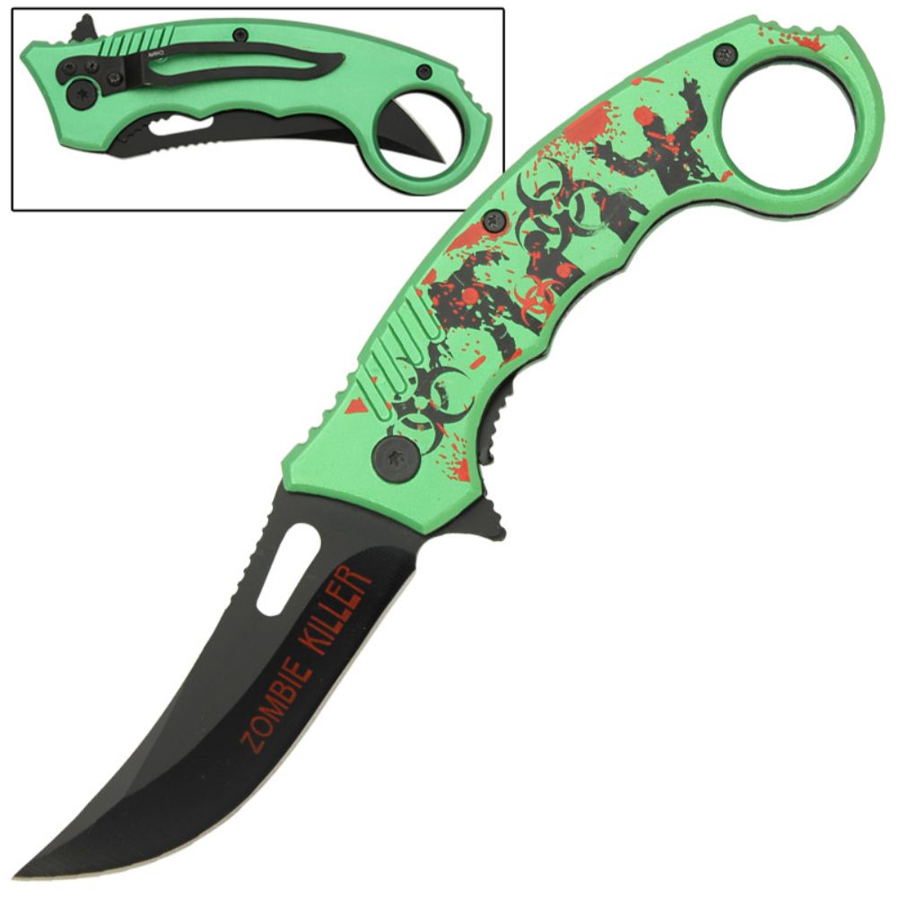 Insidious Killer Karambit spring assisted Knife