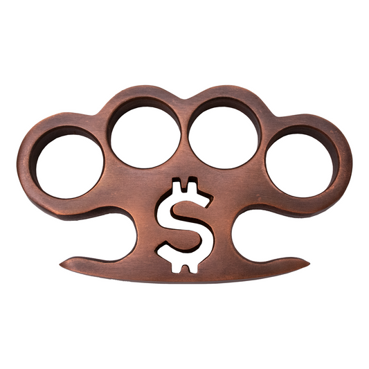 Copper Dollar Sign Heavy Duty Brass Knuckle Duster Paper Weight