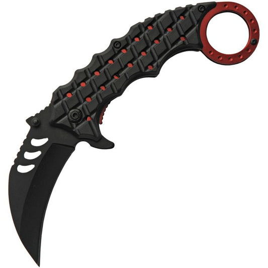 China Made Red Shrub Karambit Linerlock