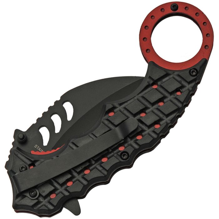 China Made Red Shrub Karambit Linerlock