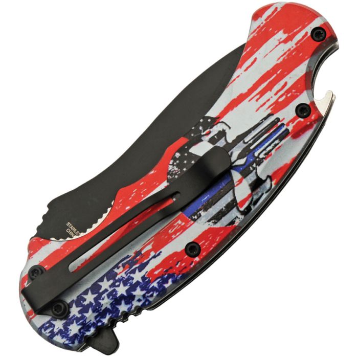 China Made U.S. Flag Linerlock A/O