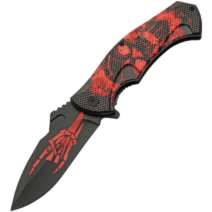 China Made Skull Linerlock Red