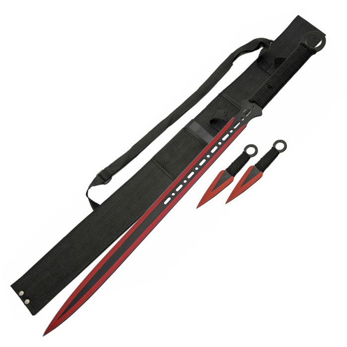 China Made Ninja Sword Set Red