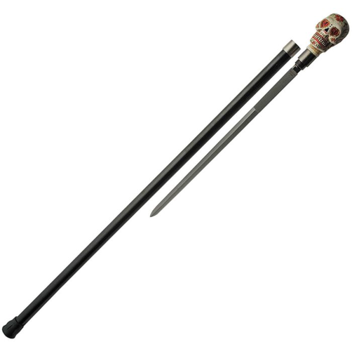 China Made Sugar Skull Cane Sword