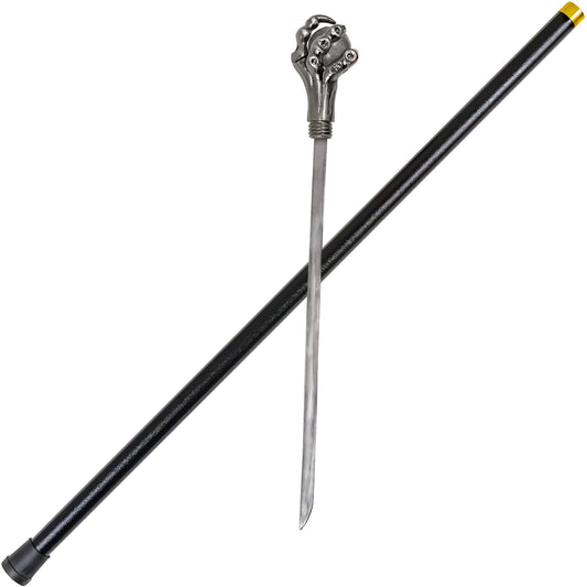 Restrained Corruption Dragon Demon Claw Handmade Costume Walking Sword Cane w/ Replaceable Translucent Orb