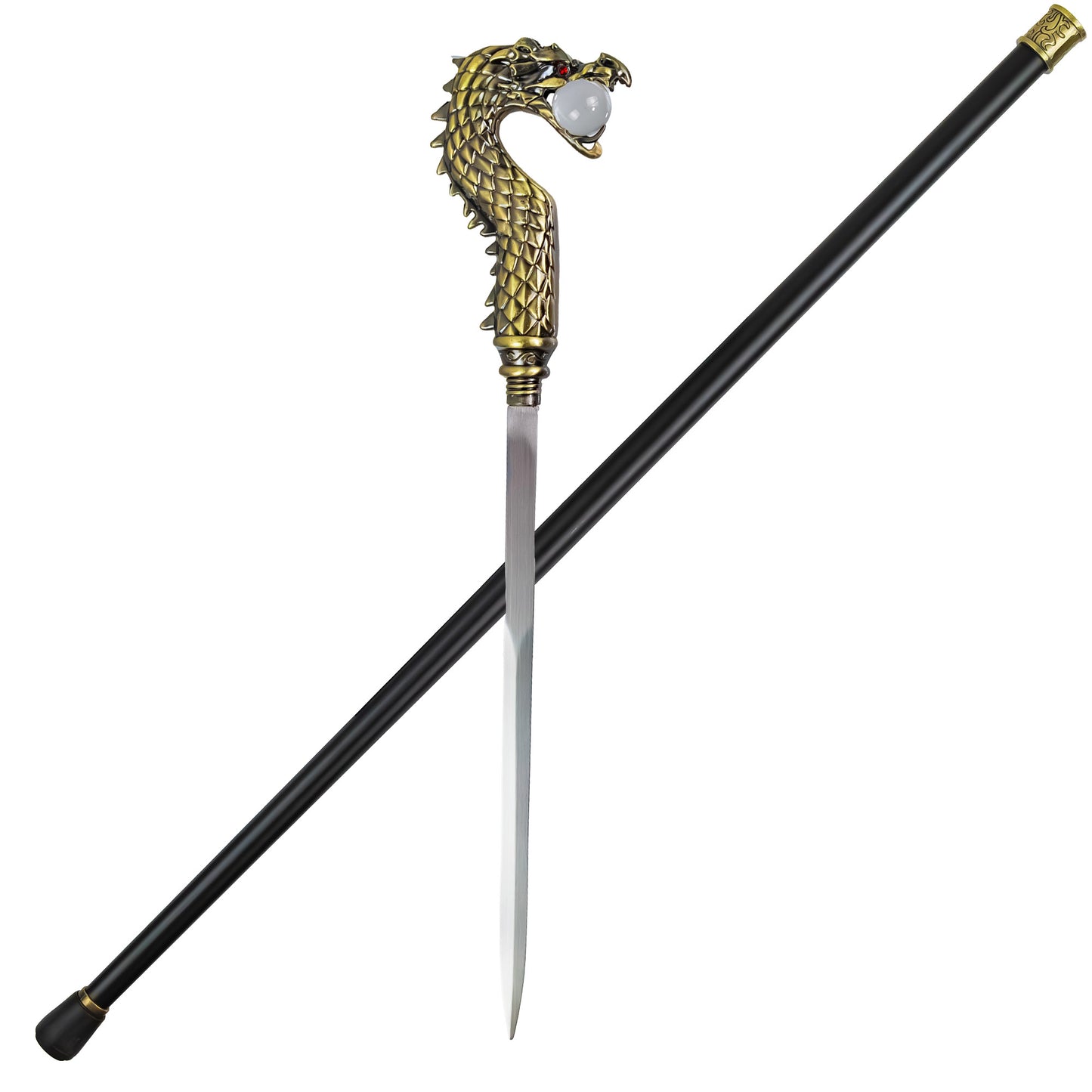 Clangorous Soul Embellished Dragon Handle Hidden Blade Sword Cane