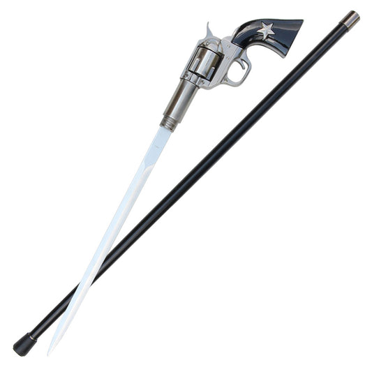 Quickdraw Outlaw Colt 45 Sword Cane w/ Free-Spinning Chamber