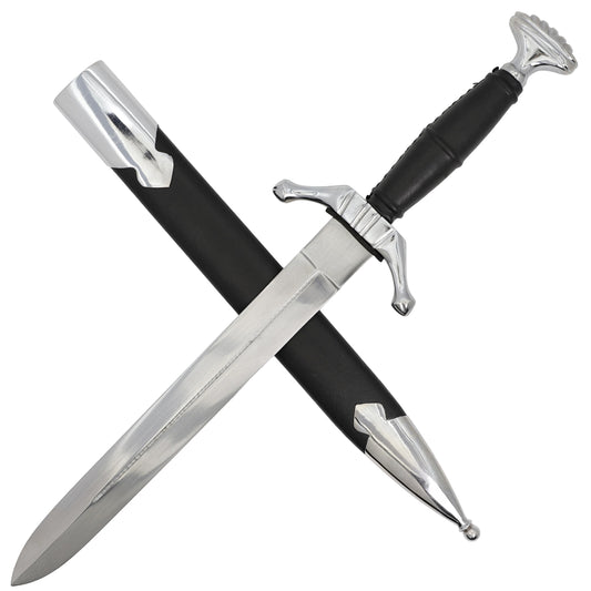 Daring Champion EN45 Steel Blade w/ Black Leather Handle & Scabbard Included