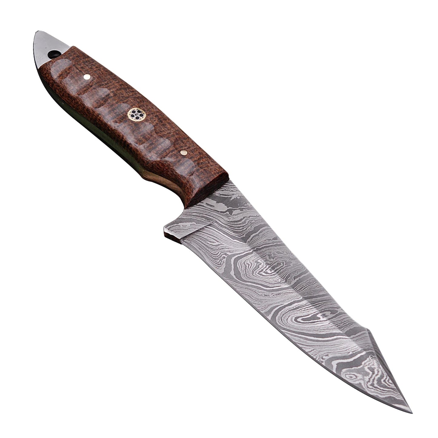 Exile Of The Innocent Damascus Steel Micarta Handle Hunting Knife Sheath Included