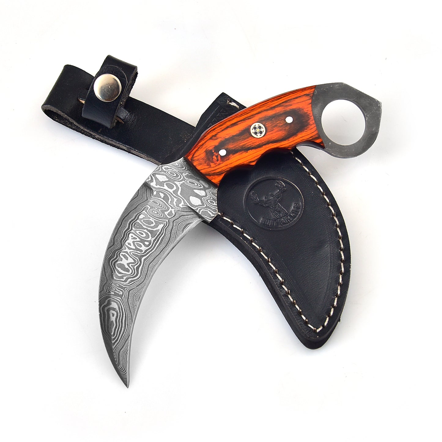 Wild Fixation Fixed Blade Damascus Karambit Knife | Hunt For Life