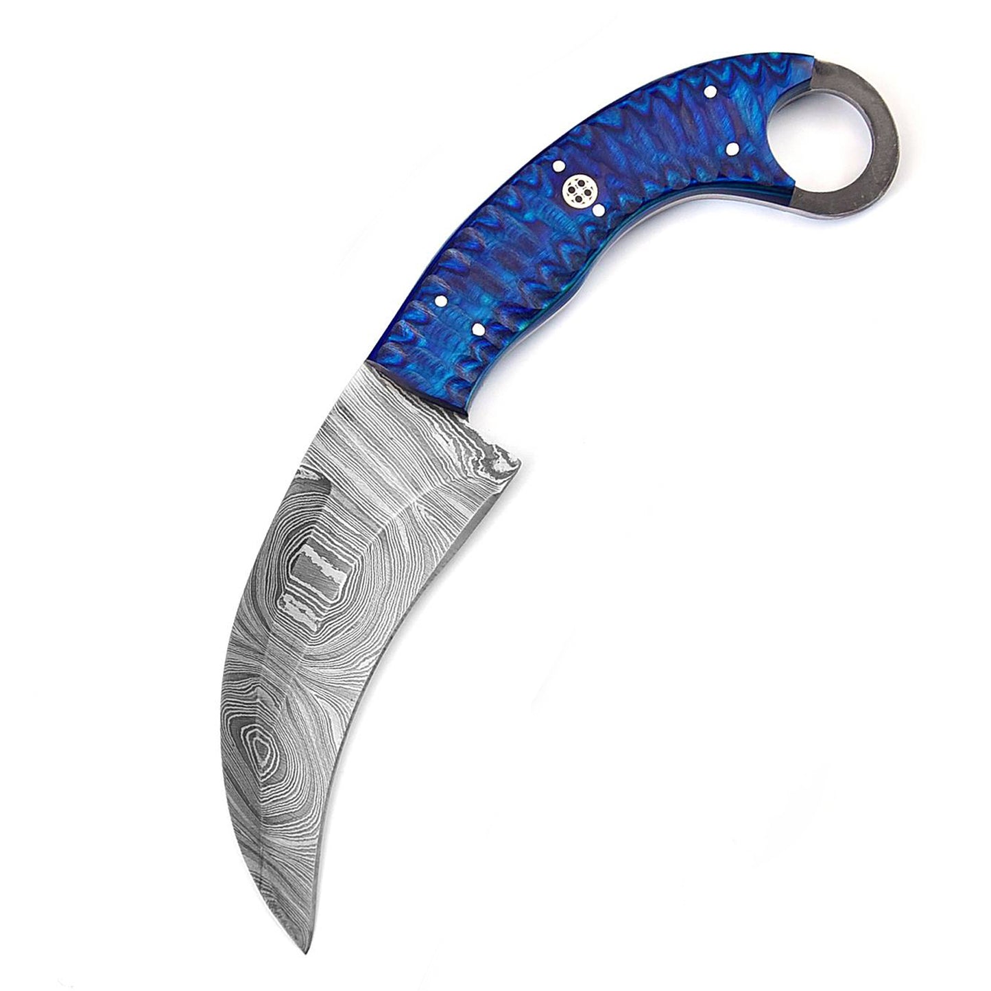 Azure Monster Fixed Blade Damascus Karambit Knife | Hunt For Life