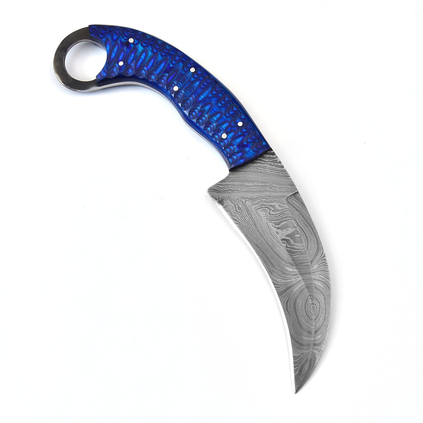 Azure Monster Fixed Blade Damascus Karambit Knife | Hunt For Life