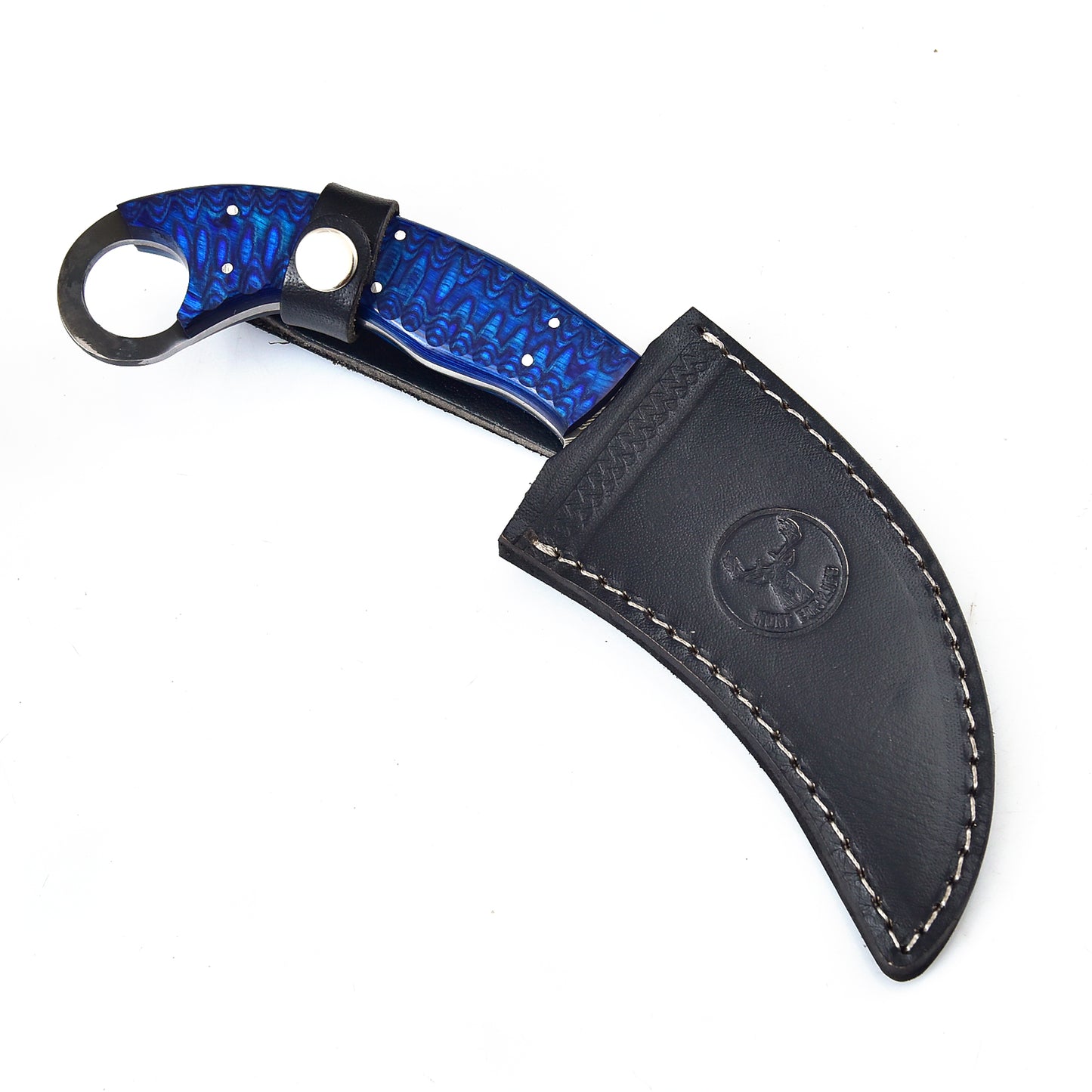 Azure Monster Fixed Blade Damascus Karambit Knife | Hunt For Life