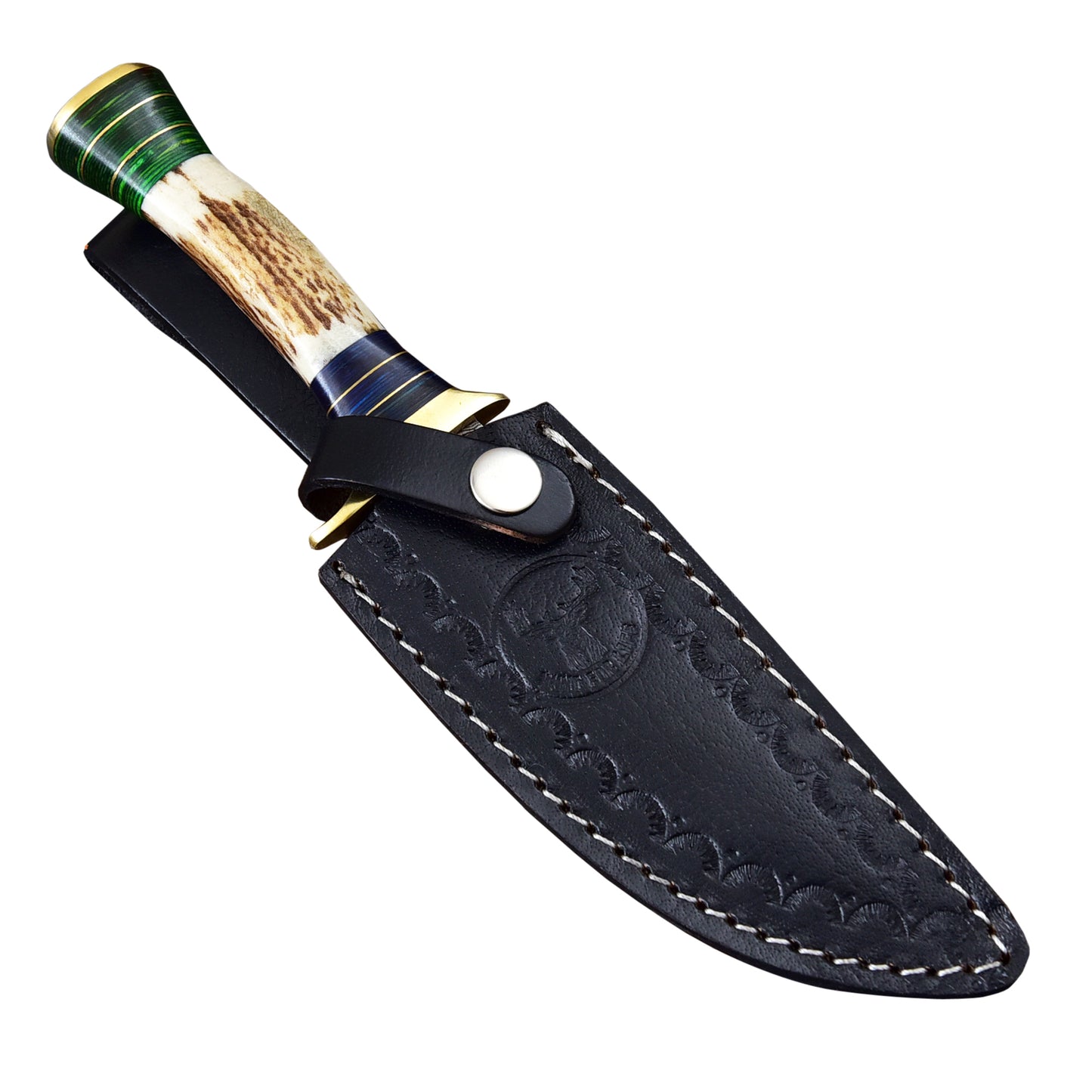 Land and Sky Fixed Blade Clip Point Damascus Outdoor Hunting Knife | Hunt For Life