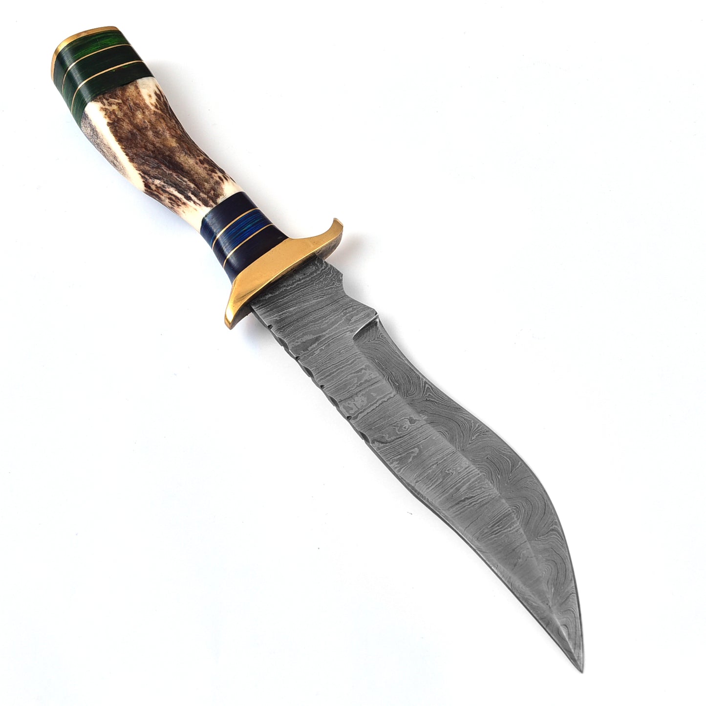 Cacophonous Forest Fixed Blade Clip Point Damascus Outdoor Hunting Knife | Hunt For Life