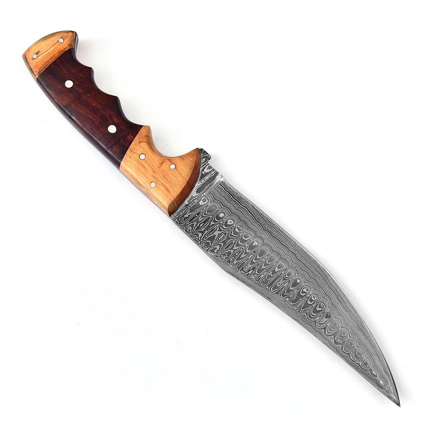 Years of Growth Hunting Knife | Damascus Steel, Walnut & Beechwood Grips by Hunt For Life