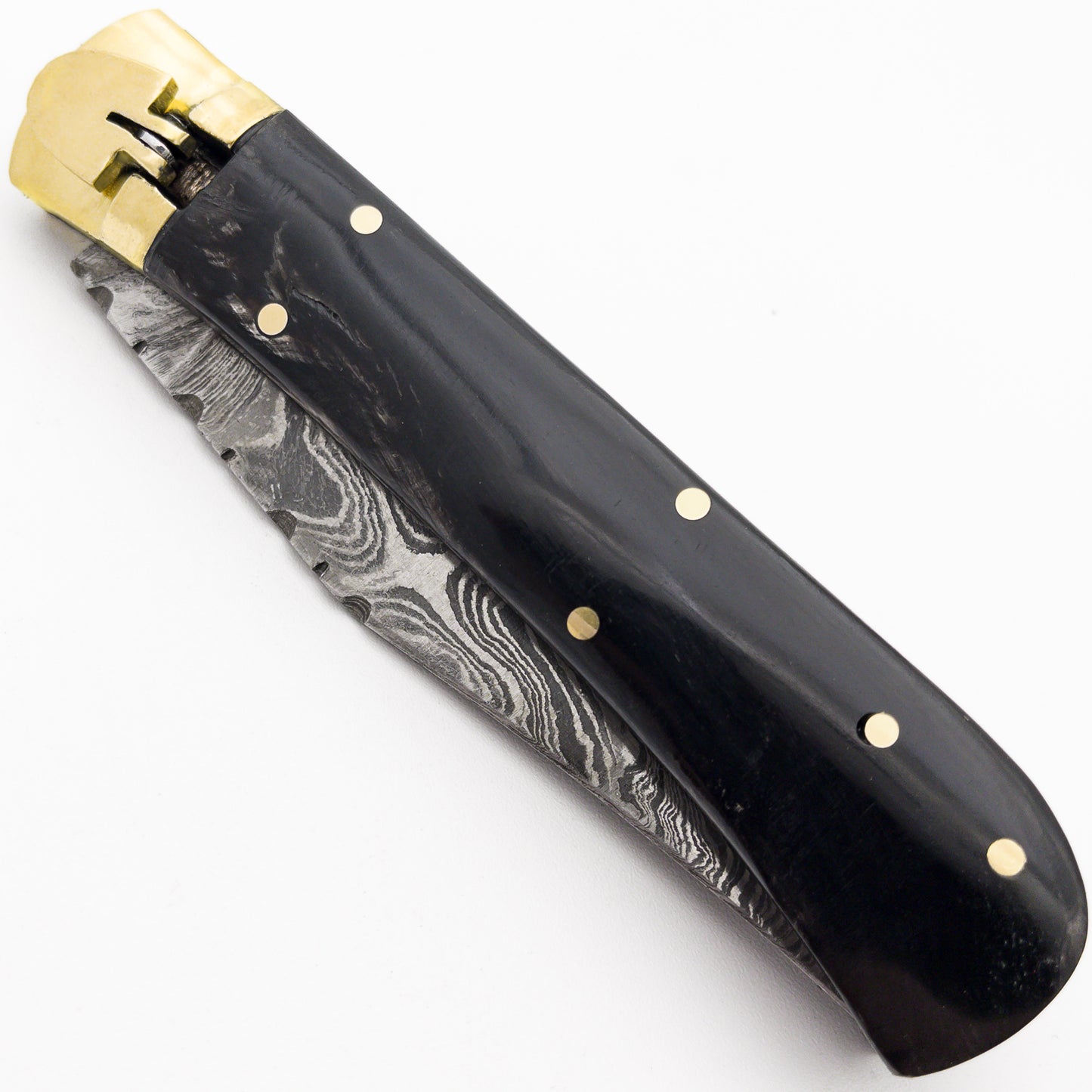 Desire Clip Point Automatic Damascus Lever Lock Knife