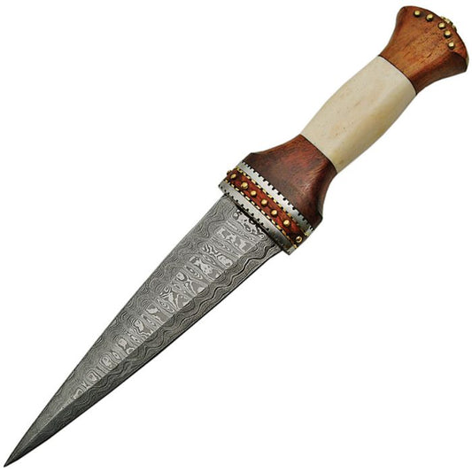 Damascus Dirk Bone Handle