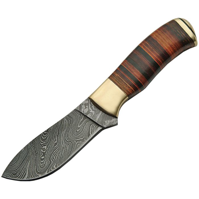 Damascus Stacked Leather Hunter