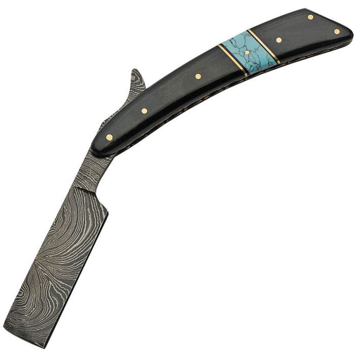 Damascus Razor Horn Turquoise