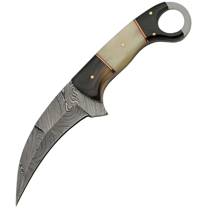 Damascus Karambit Horn/Bone