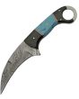 Damascus Karambit Horn/Turquoise