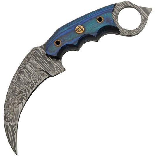 Damascus Talon Karambit Blue