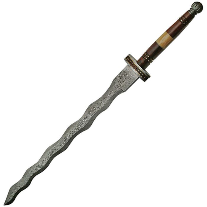 Damascus Sword Flamberge Wood