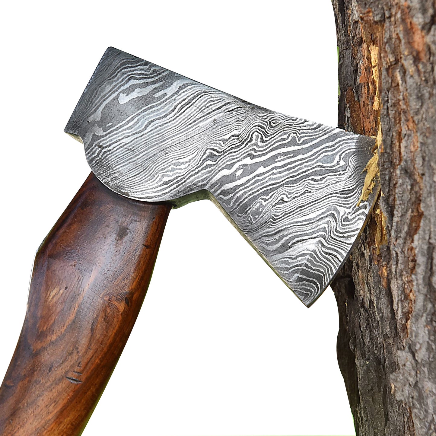 Vengeful Dwarf Hand Forged Damascus Steel Outdoor Axe