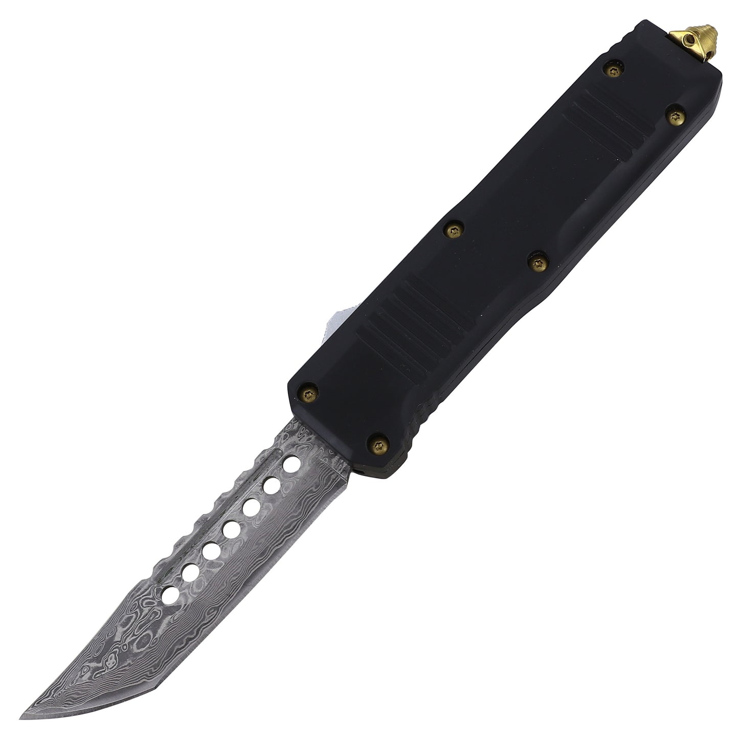 Black Gold Damascus Steel Automatic Dual Action OTF Knife