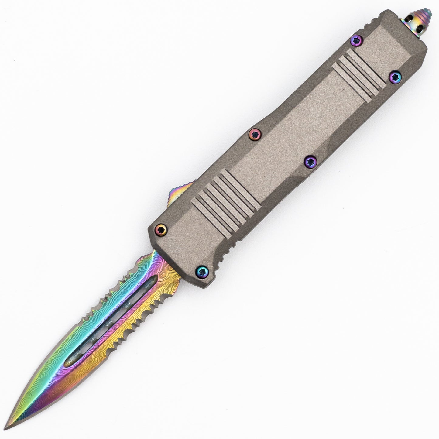 Antidote Titanium Damascus Steel Compact Out The Front Knife