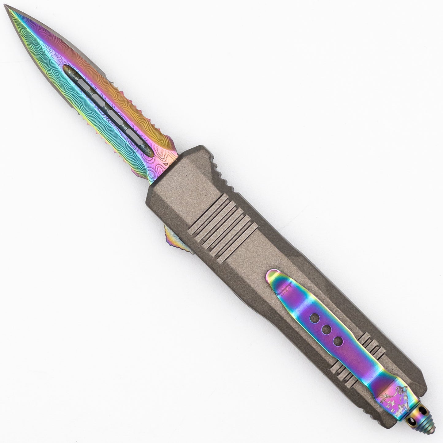 Antidote Titanium Damascus Steel Compact Out The Front Knife