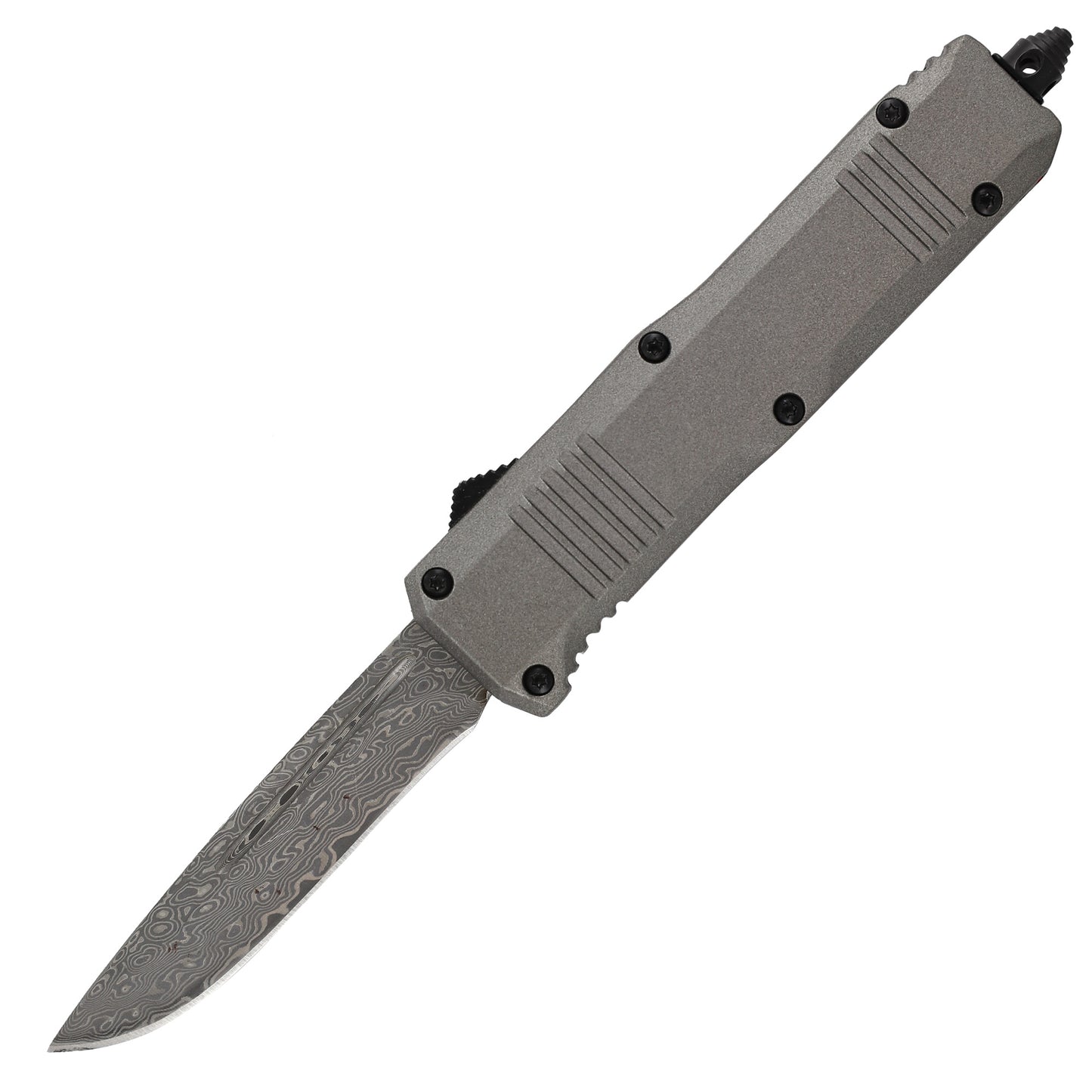 Cold Silver Damascus Steel Automatic Compact Out the Front Knife