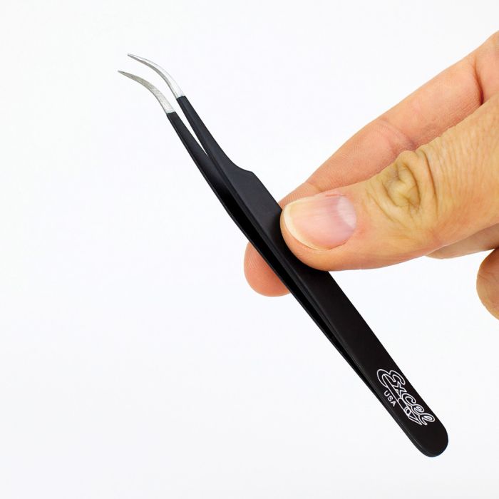 Excel Blades Slant Point Tweezers Black