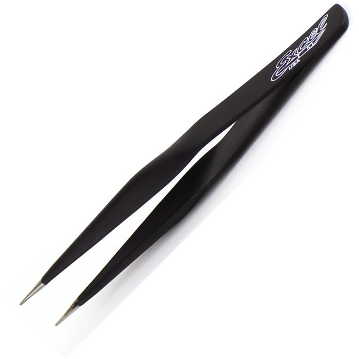 Excel Blades Hollow Handle Tweezers Black